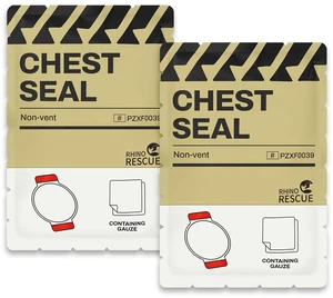 Non-Vented Chest Seal, IFAK First Aid Supplies (2 Count) Sterile Emergency Trauma Dressing, Occlusive Adhesive Pad Medical for Wound Care, Gunshot, Sucking Chest, HSA/FSA Approved Non-Vented Chest Seal, IFAK First Aid Supplies (2 Count) Sterile Emergency Trauma Dressing, Occlusive Adhesive Pad Medical for Wound Care, Gunshot, Sucking Chest, HSA/FSA Approved