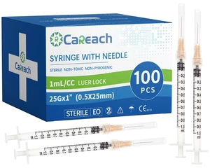 100Pack 1mL 25G 1inch Luer Lock Refilling Ink Individually Packaged 100Pack 1mL 25G 1inch Luer Lock Refilling Ink Individually Packaged