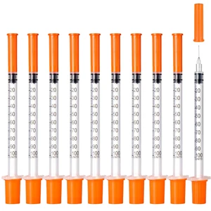 U-100 Syringes, 31G 5/16" (8mm) 1ml/cc Disposable Syringe, 100PACK Individual Wrapped U-100 Syringes, 31G 5/16" (8mm) 1ml/cc Disposable Syringe, 100PACK Individual Wrapped