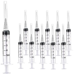 100 Pack 5ml Plastic Syringe with 22 Ga Needle Lab Supplies, Individually Sealed Packed 100 Pack 5ml Plastic Syringe with 22 Ga Needle Lab Supplies, Individually Sealed Packed