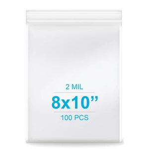 8''x 10'', (Pack of 100) 2 mil Thick Clear Plastic Reclosable Zip Poly Bags with Resealable Lock Seal Zipper for Photo, Jewelry, Bakery, Treats, Travel, Storage, Packaging & Shipping 8''x 10'', (Pack of 100) 2 mil Thick Clear Plastic Reclosable Zip Poly Bags with Resealable Lock Seal Zipper for Photo, Jewelry, Bakery, Treats, Travel, Storage, Packaging & Shipping