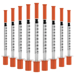 U-100 Disposable Syringes with Needle 1ml/cc, 30G 5/16" (8mm), Individually Wrapped,100Pack U-100 Disposable Syringes with Needle 1ml/cc, 30G 5/16" (8mm), Individually Wrapped,100Pack