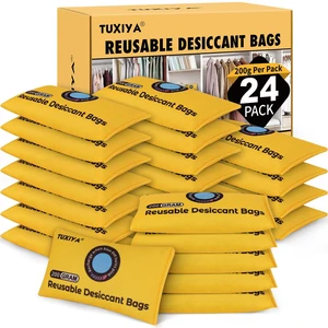 24Pack 200g Each Rechargeable Silica Gel Desiccant Packets Color Indicating Desiccant Packs for Storage,Moisture Absorbers for Storage Bins, Suitcase, Safes, 3D Filaments, Wet Zones 24Pack 200g Each Rechargeable Silica Gel Desiccant Packets Color Indicating Desiccant Packs for Storage,Moisture Absorbers for Storage Bins, Suitcase, Safes, 3D Filaments, Wet Zones