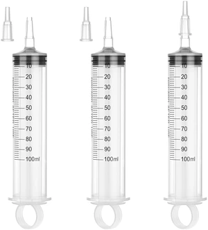 100mL Plastic Syringe for Liquid - 20 Pack Large Syringes with Adapter Individually Wrapped for Scientific Labs, Feeding, Oil Filling 100mL Plastic Syringe for Liquid - 20 Pack Large Syringes with Adapter Individually Wrapped for Scientific Labs, Feeding, Oil Filling
