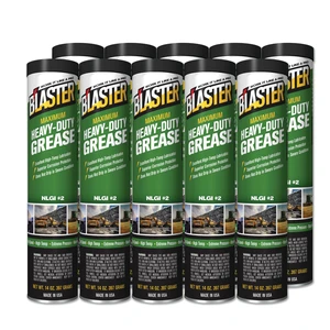 B'laster Maximum Heavy-Duty Grease with High Temperature and Superior Material Protection, NLGI #2, 14 Ounces, Pack of 10 B'laster Maximum Heavy-Duty Grease with High Temperature and Superior Material Protection, NLGI #2, 14 Ounces, Pack of 10