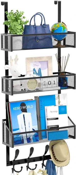 Over The Door Hooks Organizer, Coat Rack Over The Door Storage Hanger Towel Rack, Back of Door Storage Organizer for Bathroom,Bedroom,Kitchen,Office (Black, 4-Tier) Over The Door Hooks Organizer, Coat Rack Over The Door Storage Hanger Towel Rack, Back of Door Storage Organizer for Bathroom,Bedroom,Kitchen,Office (Black, 4-Tier)