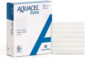 AQUACEL Extra 2"x2" Wound Dressing, Sterile, 10 Ct Hydrofiber Bandage, Absorbent, Two-Layer Design, Non-Woven, Moderate to Heavy Exudate, Gel Forming, Medical Grade AQUACEL Extra 2"x2" Wound Dressing, Sterile, 10 Ct Hydrofiber Bandage, Absorbent, Two-Layer Design, Non-Woven, Moderate to Heavy Exudate, Gel Forming, Medical Grade