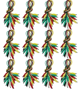 120PCS Premium Alligator Clips Electrical, 5 Colors Test Probes & Leads, Crocodile Jumper Wires with Dual Ended Insulators Cable for Electric Circuit Connection, Multimeter, Electronic Experiments 120PCS Premium Alligator Clips Electrical, 5 Colors Test Probes & Leads, Crocodile Jumper Wires with Dual Ended Insulators Cable for Electric Circuit Connection, Multimeter, Electronic Experiments