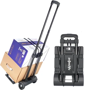 Folding Hand Truck Dolly Cart, Folding Cart Small Dolly with Wheels, Lightweight Utility Dolly Expandable Baseplate Small Backpack Portable Luggage Cart for Airport Travel Folding Hand Truck Dolly Cart, Folding Cart Small Dolly with Wheels, Lightweight Utility Dolly Expandable Baseplate Small Backpack Portable Luggage Cart for Airport Travel