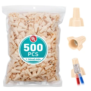 500 Pcs Tan Wire Connectors Nuts, Winged UL Listed Wire Caps 22-8 AWG, Twist-On Nuts Screw Wires Cap Large, for Home Electric Wiring, DIY Repairs & Commercial Use, Assortment Available 500 Pcs Tan Wire Connectors Nuts, Winged UL Listed Wire Caps 22-8 AWG, Twist-On Nuts Screw Wires Cap Large, for Home Electric Wiring, DIY Repairs & Commercial Use, Assortment Available