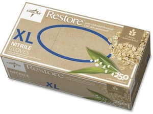 Restore Nitrile Exam Gloves, 230 Count, X-Large, Powder Free, Disposable, Colloidal Oatmeal to Soothe Hands, Strong, Tear Resistant for Medical Tasks, Household Chores and More Restore Nitrile Exam Gloves, 230 Count, X-Large, Powder Free, Disposable, Colloidal Oatmeal to Soothe Hands, Strong, Tear Resistant for Medical Tasks, Household Chores and More
