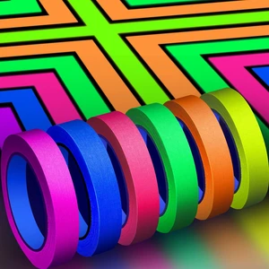 6 Colors Neon Gaffer Cloth Tape, Fluorescent UV Blacklight Tape for UV Party (0.6 inch x 60 feet) 6 Colors Neon Gaffer Cloth Tape, Fluorescent UV Blacklight Tape for UV Party (0.6 inch x 60 feet)