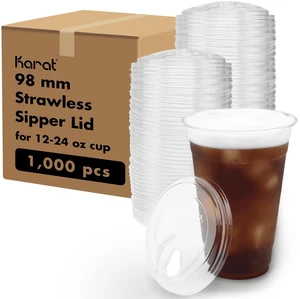 C-KC626TS-SHNE 98mm PET Strawless Sipper Lid for 12-24oz PET Cup, sipper lids, strawless lids 1,000 Count C-KC626TS-SHNE 98mm PET Strawless Sipper Lid for 12-24oz PET Cup, sipper lids, strawless lids 1,000 Count