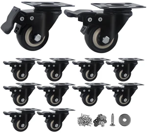 Htudcue 2 Inch Heavy Duty Caster Wheels Set of 12, Swivel Plate PU Casters with Lock, Noiseless Polyurethane Wheels for Small Workshop & Utility Carts, 800lbs Load Capacity Htudcue 2 Inch Heavy Duty Caster Wheels Set of 12, Swivel Plate PU Casters with Lock, Noiseless Polyurethane Wheels for Small Workshop & Utility Carts, 800lbs Load Capacity