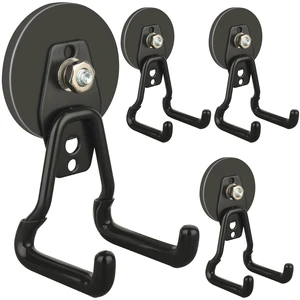 Upgraded Large Magnetic Hooks,Strong Heavy Duty Magnet Hooks for Power Drill,Broom,Garden Tools,Pegboard,Garage,Workshop,Hardware, 4 Pack Magnet Storage Holder for Hanging(Black) Upgraded Large Magnetic Hooks,Strong Heavy Duty Magnet Hooks for Power Drill,Broom,Garden Tools,Pegboard,Garage,Workshop,Hardware, 4 Pack Magnet Storage Holder for Hanging(Black)