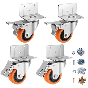 Caster Wheels,3 Inch L-Shaped Casters Set of 4 Heavy Duty for Furniture Industrial Casters with Brake Polyurethane Wheels, Locking Caster Wheels for Workbench Pack of 4 Caster Wheels,3 Inch L-Shaped Casters Set of 4 Heavy Duty for Furniture Industrial Casters with Brake Polyurethane Wheels, Locking Caster Wheels for Workbench Pack of 4