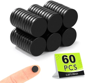 Small Magnets, 60Pack Black Refrigerator Magnets 10x2mm Rare Earth Magnets Neodymium Magnet for Crafts, Whiteboard, Kitchen Cabinet Small Magnets, 60Pack Black Refrigerator Magnets 10x2mm Rare Earth Magnets Neodymium Magnet for Crafts, Whiteboard, Kitchen Cabinet