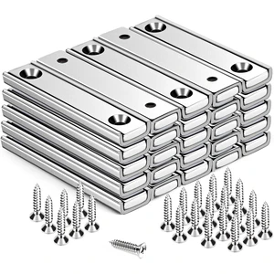 Bar Magnets, 80Lbs 25 Pack Countersunk Hole Magnet with Screw Silver,Heavy Duty Rare Earth,Neodymium,Rectangular,for Mounting, Door, Garage, Workplace(60 x 13.5 x 5mm) Bar Magnets, 80Lbs 25 Pack Countersunk Hole Magnet with Screw Silver,Heavy Duty Rare Earth,Neodymium,Rectangular,for Mounting, Door, Garage, Workplace(60 x 13.5 x 5mm)