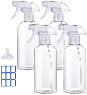Plastic Spray Bottle 4 Pack/16.9 Oz Heavy Duty Spray Bottles for Cleaning Leak Proof Mist Empty Water Bottle for Cleaning Solution Planting Pet and Rubbing Alcohol with Adjustable Nozzle Plastic Spray Bottle 4 Pack/16.9 Oz Heavy Duty Spray Bottles for Cleaning Leak Proof Mist Empty Water Bottle for Cleaning Solution Planting Pet and Rubbing Alcohol with Adjustable Nozzle