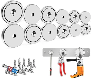 Magnets Heavy Duty Neodymium Strong Magnet Imanes Fuertes 12 Pack Imanes Fuertes Magnet Magnetic Wall Mount Round Mounting Powerful Locker Industrial Fridge Screw On Door Crafts Magnets Heavy Duty Neodymium Strong Magnet Imanes Fuertes 12 Pack Imanes Fuertes Magnet Magnetic Wall Mount Round Mounting Powerful Locker Industrial Fridge Screw On Door Crafts