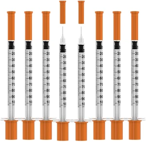 1ml/cc Disposable Syringe with 30Ga 5/16" (8mm) Needle,(100 Pack) Individually Wrapped| Lab Supplies 1ml/cc Disposable Syringe with 30Ga 5/16" (8mm) Needle,(100 Pack) Individually Wrapped| Lab Supplies
