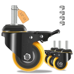 3 Inch Stem Caster Wheels 1/2" Threaded Casters Set of 4 Heavy Duty 800 Lbs, 1/2"-13, Smooth & Quiet-Rolling, Castor Wheels for Wire Shelving, Cart, Tool Box, Workbenche, Furniture 3 Inch Stem Caster Wheels 1/2" Threaded Casters Set of 4 Heavy Duty 800 Lbs, 1/2"-13, Smooth & Quiet-Rolling, Castor Wheels for Wire Shelving, Cart, Tool Box, Workbenche, Furniture