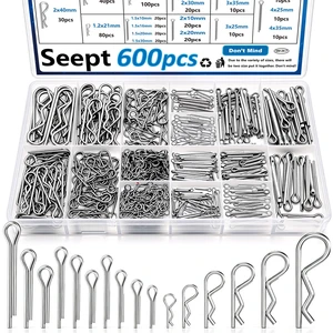 600Pcs 304 Stainless Steel Cotter Pins Assortment Kit - Hitch Pin Clips for Locking Systems | Ideal for Farm Tools, Tractor Implements, and Accessories 600Pcs 304 Stainless Steel Cotter Pins Assortment Kit - Hitch Pin Clips for Locking Systems | Ideal for Farm Tools, Tractor Implements, and Accessories