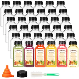 8oz Plastic Juice Bottles with Caps, 36pcs Clear Juice Containers Reusable Clear Bulk Beverage Containers for Juice, Milk and Other Beverages, Leak Proof 8oz Plastic Juice Bottles with Caps, 36pcs Clear Juice Containers Reusable Clear Bulk Beverage Containers for Juice, Milk and Other Beverages, Leak Proof