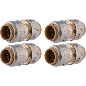 Max 1/2 Inch Coupling, Pack of 4, Push to Connect Brass Plumbing Fitting, PEX Pipe, Copper, CPVC, PE-RT, HDPE, UR008A4 Max 1/2 Inch Coupling, Pack of 4, Push to Connect Brass Plumbing Fitting, PEX Pipe, Copper, CPVC, PE-RT, HDPE, UR008A4