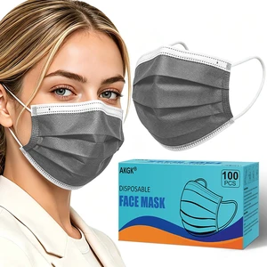 100Pcs Disposable Face Masks, Grey Face Mask, 3 Ply Disposable Mask Breathable Mask with Elastic Ear Loops for Adults, Great for Outdoors, Home, Office, School 100Pcs Disposable Face Masks, Grey Face Mask, 3 Ply Disposable Mask Breathable Mask with Elastic Ear Loops for Adults, Great for Outdoors, Home, Office, School