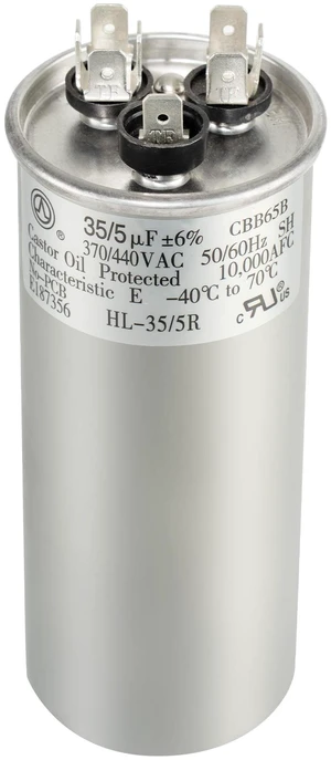 35+5 uF 35/5 MFD ±6% 370V/440VAC CBB65 Dual Run Circular Start Capacitor for Heat Pump Air ConditionerTen Years of Coverage 35+5 uF 35/5 MFD ±6% 370V/440VAC CBB65 Dual Run Circular Start Capacitor for Heat Pump Air ConditionerTen Years of Coverage