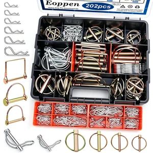 202Pcs Hitch Pins Clip Pins Linch Pins PTO Pins and Shaft Locking Pins Assortment Kit 5 Styles Tractor Pins Fasteners for Trailers, Tractors, Trucks, Lawn Mower 202Pcs Hitch Pins Clip Pins Linch Pins PTO Pins and Shaft Locking Pins Assortment Kit 5 Styles Tractor Pins Fasteners for Trailers, Tractors, Trucks, Lawn Mower