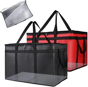 Catering Bag with Removable Hard Bottom, XXX-Large, 2Pk, Black + Red Insulated Food/Pizza Delivery Bag for Rideshare/Drivers, Cooler/Hot Bags, Insulated Grocery Food Warmer Container Supplies Catering Bag with Removable Hard Bottom, XXX-Large, 2Pk, Black + Red Insulated Food/Pizza Delivery Bag for Rideshare/Drivers, Cooler/Hot Bags, Insulated Grocery Food Warmer Container Supplies