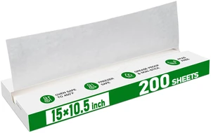 Precut POP UP Deli Paper Sheet, 200 Pack, 15" x 10.5", White Interfolded Heavy Paper, Waterproof & Grease-Resistant, for Food Wrap and Serving Precut POP UP Deli Paper Sheet, 200 Pack, 15" x 10.5", White Interfolded Heavy Paper, Waterproof & Grease-Resistant, for Food Wrap and Serving