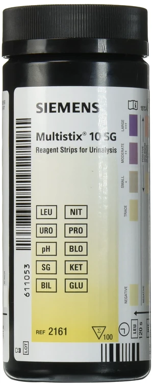 Healthcare Diagnostics 2161 MultiStix 10 SG Reagent Strips, CLIA Waived (Pack of 100) Healthcare Diagnostics 2161 MultiStix 10 SG Reagent Strips, CLIA Waived (Pack of 100)