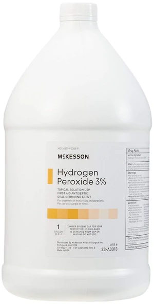 Hydrogen Peroxide 3%, Topical Solution USP, 1 gal, 1 ct First Aid Antiseptic, Oral Debriding Agent Hydrogen Peroxide 3%, Topical Solution USP, 1 gal, 1 ct First Aid Antiseptic, Oral Debriding Agent