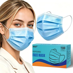 100Pcs Disposable Face Masks, Blue Face Mask, 3 Ply Disposable Mask Breathable Mask with Elastic Ear Loops for Adults, Great for Outdoors, Home, Office, School 100Pcs Disposable Face Masks, Blue Face Mask, 3 Ply Disposable Mask Breathable Mask with Elastic Ear Loops for Adults, Great for Outdoors, Home, Office, School