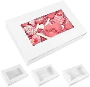 48pcs Cookie Boxes with 3 Style Window, 12x8x2.5In Bakery Boxes Food-grade White Treat Boxes, Dessert Boxes for Chocolate Covered Strawberries, Desserts and Cookies, with 4pcs Stickers 48pcs Cookie Boxes with 3 Style Window, 12x8x2.5In Bakery Boxes Food-grade White Treat Boxes, Dessert Boxes for Chocolate Covered Strawberries, Desserts and Cookies, with 4pcs Stickers