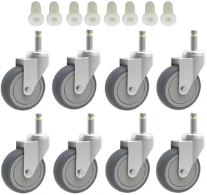 3-Inch Swivel Stem Caster, 7/16-Inch Stem Diameter Rubber Wheel, Heavy Duty TPR Replacement Wheels for Rubbermaid Mop Bucket Cart Grill Casters - 8 Pack 3-Inch Swivel Stem Caster, 7/16-Inch Stem Diameter Rubber Wheel, Heavy Duty TPR Replacement Wheels for Rubbermaid Mop Bucket Cart Grill Casters - 8 Pack