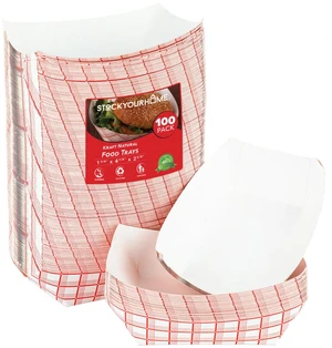 Small Paper Food Boats (100 Pack) 1 Lb Disposable Red & White Checkered Trays, Eco Friendly Food Boat, Serving Boats for Concession Food & Condiments, Nacho Tray 4.25" x 2" Small Paper Food Boats (100 Pack) 1 Lb Disposable Red & White Checkered Trays, Eco Friendly Food Boat, Serving Boats for Concession Food & Condiments, Nacho Tray 4.25" x 2"