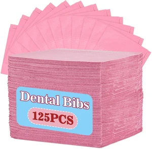 125pcs Dental Bibs Disposable - Pink Dentist Bib for Nail, Tattoo 18"x13" Nail Mat, Paper Towel, Napkins for Nail Table, Tattoo Tray Covers, Lash, Manicure Tech, Art Essential Stuff Supplies 125pcs Dental Bibs Disposable - Pink Dentist Bib for Nail, Tattoo 18"x13" Nail Mat, Paper Towel, Napkins for Nail Table, Tattoo Tray Covers, Lash, Manicure Tech, Art Essential Stuff Supplies