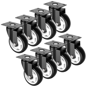 4 Inch Heavy Duty Swivel Caster Wheels, No Brake, 8 Pack 2400lbs Max Capacity. Smooth rolling for heavy furniture, industrial workbenches & garage carts. Floor-safe durable steel 4 Inch Heavy Duty Swivel Caster Wheels, No Brake, 8 Pack 2400lbs Max Capacity. Smooth rolling for heavy furniture, industrial workbenches & garage carts. Floor-safe durable steel