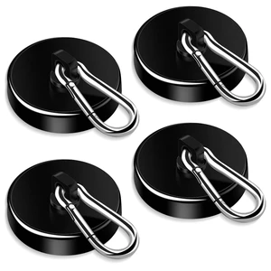 Magnetic Hooks,Black 4 Pack 200LBS Heavy Duty Magnet Hooks Neodymium Strong Swivel Carabiner Magnet Hooks with Swivel Carabiner,Great for Your Refrigerator and Magnetic Surfaces Magnetic Hooks,Black 4 Pack 200LBS Heavy Duty Magnet Hooks Neodymium Strong Swivel Carabiner Magnet Hooks with Swivel Carabiner,Great for Your Refrigerator and Magnetic Surfaces