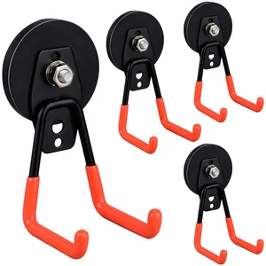 Heavy Duty Magnetic Garage Hooks,4 Pack Strong Large Magnet Hooks for Power Drill,Garden Tools,Hose,Pegboard,Garage, Workshop,Magnetic Storage Hooks for Indoor Outdoor Hanging(Orange) Heavy Duty Magnetic Garage Hooks,4 Pack Strong Large Magnet Hooks for Power Drill,Garden Tools,Hose,Pegboard,Garage, Workshop,Magnetic Storage Hooks for Indoor Outdoor Hanging(Orange)