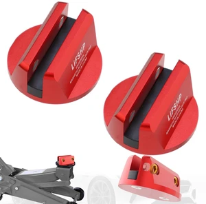 2Pcs Universal Aluminum Magnetic Grooved Pinch Weld Jack Pad-Red Frame Rail Jack Pad Adapter for SUV, Pickup, Sedan, MPV & Wagon, Essential for DIY Tire Changing & Vehicle OilChange Repairs 2Pcs Universal Aluminum Magnetic Grooved Pinch Weld Jack Pad-Red Frame Rail Jack Pad Adapter for SUV, Pickup, Sedan, MPV & Wagon, Essential for DIY Tire Changing & Vehicle OilChange Repairs
