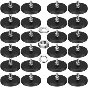 24Pack Rubber Coated Magnets, 1.69 Inch, 30LBS Rubber Coated Neodymium Magnets with M5 Magnetic Assembly Base for Light Bar Mirror Camera Tool 24Pack Rubber Coated Magnets, 1.69 Inch, 30LBS Rubber Coated Neodymium Magnets with M5 Magnetic Assembly Base for Light Bar Mirror Camera Tool