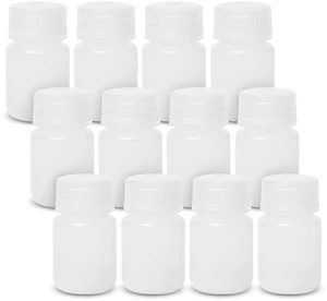 Wide Mouth Sample Containers with Lids, 30ml, 12-Pack 1 oz Plastic Bottles, Autoclavable Laboratory Grade Polypropylene, Leakproof Seal Ring, BPA & Phthalate Free, RoHS Compliant Wide Mouth Sample Containers with Lids, 30ml, 12-Pack 1 oz Plastic Bottles, Autoclavable Laboratory Grade Polypropylene, Leakproof Seal Ring, BPA & Phthalate Free, RoHS Compliant