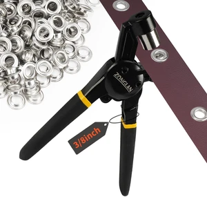 Grommet Tool Kit, 3/8 Inch Handheld Eyelet Kit Hole Punch Grommet Eyelet Press Pliers with 300 Silver Anti-Rust Grommets for Tarp Leather Fabric Tent and So On Grommet Tool Kit, 3/8 Inch Handheld Eyelet Kit Hole Punch Grommet Eyelet Press Pliers with 300 Silver Anti-Rust Grommets for Tarp Leather Fabric Tent and So On