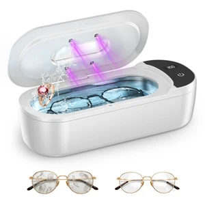 Ultrasonic Jewelry Cleaner, 400ml Sonic Cleaner for Rings, Glasses 4 LED Light & Display, 48kHz Ultrasonic Cleaner, 400ml 304 Tank, Quiet 45dB, Dual 5/10min Timers, Overheat Protection, White Ultrasonic Jewelry Cleaner, 400ml Sonic Cleaner for Rings, Glasses 4 LED Light & Display, 48kHz Ultrasonic Cleaner, 400ml 304 Tank, Quiet 45dB, Dual 5/10min Timers, Overheat Protection, White