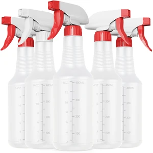Spray Bottle (5 Pack,16 Oz) with Measurements and Adjustable Nozzle(Mist & Stream Mode), HDPE Plastic Spray Bottles for Cleaning Solution, Household/Commercial/Industrial Use, No Leak and Clog Spray Bottle (5 Pack,16 Oz) with Measurements and Adjustable Nozzle(Mist & Stream Mode), HDPE Plastic Spray Bottles for Cleaning Solution, Household/Commercial/Industrial Use, No Leak and Clog